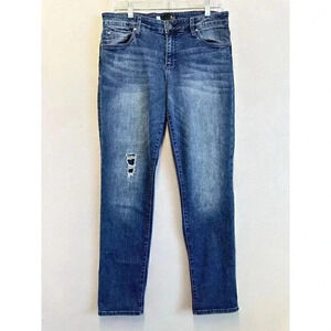 Kut From The Kloth Womens Catherine Boyfriend Jeans Mid Rise‎ Distressed Size 10